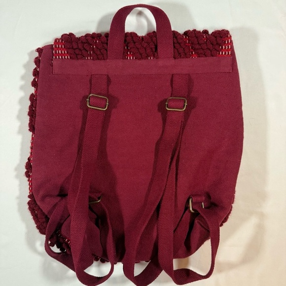 Panache Chic Burgundy Diamond Knit Women's Backpack - Picture 4 of 10
